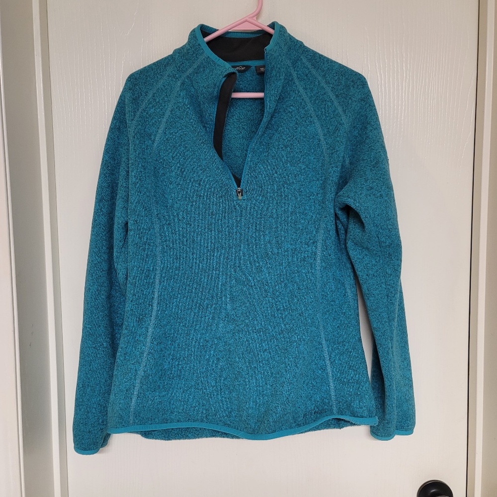 womens dark teal Eddie Bauer quarter zip sweatshirt